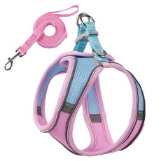 고양이 DAFEN 빛반사 하네스 세트, 핑크1, 1개
