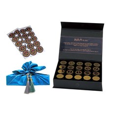 可愛農家錢診斷草藥錢盒10片+包裝紙+流蘇裝飾2p+說明書+圓形貼紙全套, 藍色(包袱)隨機出貨(流蘇裝飾), 1組