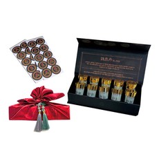 LOVELY FARM 錢診丹 韓藥 零用錢盒 10格 + 包袱巾 + 流蘇裝飾 2入 + 說明書 + 圓形貼紙 全套組合, 紅色(包袱巾), 隨機出貨(流蘇裝飾), 1套