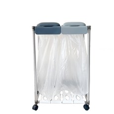 iHome Buriyo回收分類回收箱 2格, 木炭+灰色, 1個