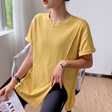 페이퍼먼츠 여성용 통기성 루즈트임 순면 반팔 티셔츠 02150