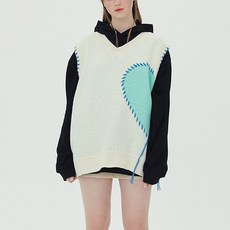 PAPERMENTS V領心形圖案車線針織背心