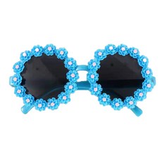 正月Nana生日派對紀念日Insia花朵太陽眼鏡, 1個, 款式 03(藍色)