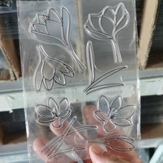 Yesmol復古透明矽膠花瓣印章, 1個