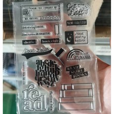 Yesmall 復古透明矽膠書本印章, 1個