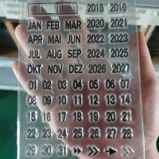 Yesmol復古透明矽膠月曆印章, 1個