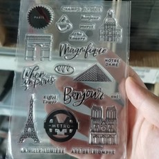 YesMall 復古透明矽膠建築印章, 1個