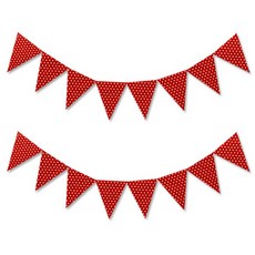 圓點聖誕毛氈掛旗, 2個, 紅色