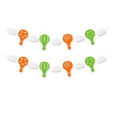 熱氣球派對毛氈掛旗, 2個, 橘色