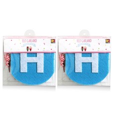 口袋生日毛氈拉旗 W, 2個, 藍色