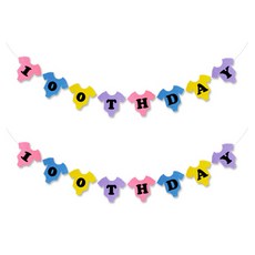 太空衣 100天 派對 毛氈掛旗, 2個, 混色