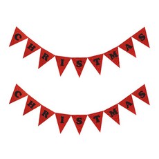 圓點字母聖誕毛氈掛旗, 2個, 紅色