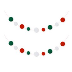 WOW PARTY KOREA 泡泡聖誕造型不織布裝飾掛旗組, 2個, 混合顏色