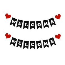 歡迎派對毛氈拉旗, 2個, 混合顏色