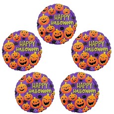 萬聖節蜘蛛與南瓜鋁箔氣球 45cm, 5個, 混色