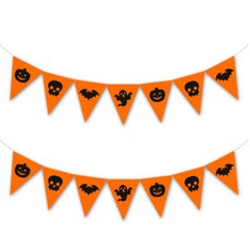 萬聖節朋友毛氈拉旗, 2個, 全橙色