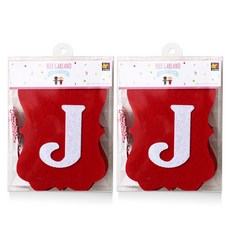 啾啾結婚祝賀不織布掛旗 W, 2個, 紅色