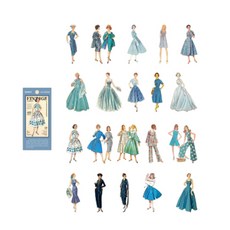 Mazing Choice 復古時尚人物貼紙, 1套, 藍色