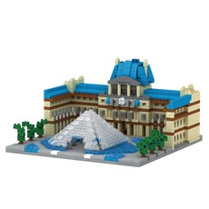 프랜디 랜드마크 대형 루브르 박물관 나노블럭 SM054, 혼합색상, 1개