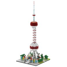 프랜디 랜드마크 대형 동방명주 나노블럭 SM063, 혼합색상, 1개