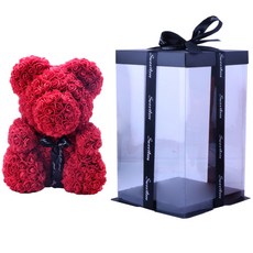 玫瑰熊玩偶 40cm, 紅絲帶