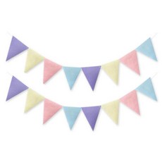 粉彩混色派對毛氈拉旗, 2個, 混色