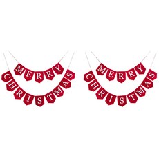 聖誕夜掛旗 W, 2個, 紅色