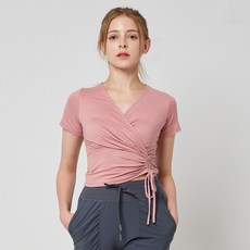 LEENALINE 女款褶皺綁帶短版T恤 SS29