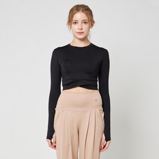 Rinaline 女式十字開衩長袖 T 卹 CLS 08