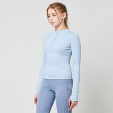 LEENALINE 女款半拉鍊貼身長袖T恤 CLS09