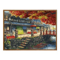 순잠 깜찍 모던 수채화 유채화 개릭터 그림그리기 DIY 세트 40 x 50 x 1.6 cm, 4 시골풍경, 1개