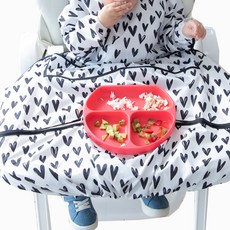 범킨스 유아용 트레이메이트 긴팔 턱받이, 1개, 하트, 1개입