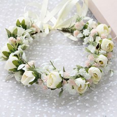 Min Sung Company輕盈新娘花冠, 米色, 1個