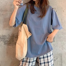 메이첼 여성용 통기성 베이직 5부 반팔 컬러 티셔츠 01028