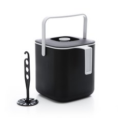 現代法式可分離式廚餘桶 3L + 按壓器, 黑色