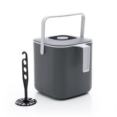 摩登法式分離式廚餘桶 3L + 按壓器, 灰色