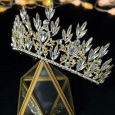 新款水鑽婚禮派對髮冠, 2個, 金色