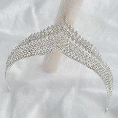 빅 웨딩 헤어 장식 파티 모조 티아라, 실버, 2개