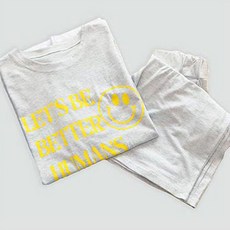 글램공감 여성용 통기성 렛츠비 레이어드 투피스 반팔 잠옷 세트