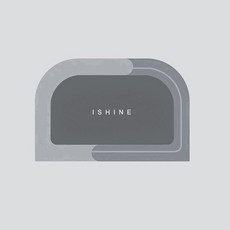 i-Shine 矽藻土半月形腳踏墊, 灰色, 1個