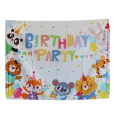 JS AROUND 生日快樂派對拉旗橫幅, 動物朋友們