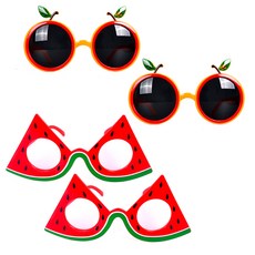 PARTYSHOW 西瓜造型派對眼鏡 2入+橘子造型派對眼鏡 2入, 1組, 混色