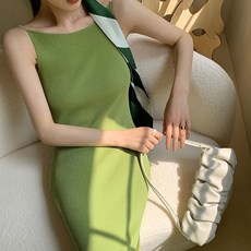 비비에모 진주끈 섹시 골지 니트 원피스 01465