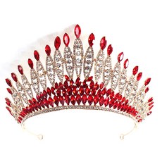 인디안 쉐이프 미인대회 왕관 WC847, 골드레드, 1개