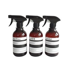 噴霧器 520ml x 3入 + 5種標籤貼紙組, 1套, 棕色(容器), 黑色(噴頭)