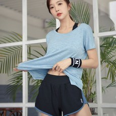 PUNGGGACKJANGI 女性雙線條健身短褲