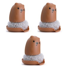 Pure Harang 小熊維尼廚房多功能洗滌刷 + 補充刷 3 件套, 1套, 棕色