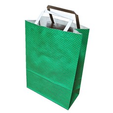 圓點扁平購物袋, 綠色, 50個