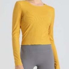 女款U領運動長袖上衣