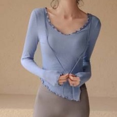 女性波浪紋訓練長袖上衣